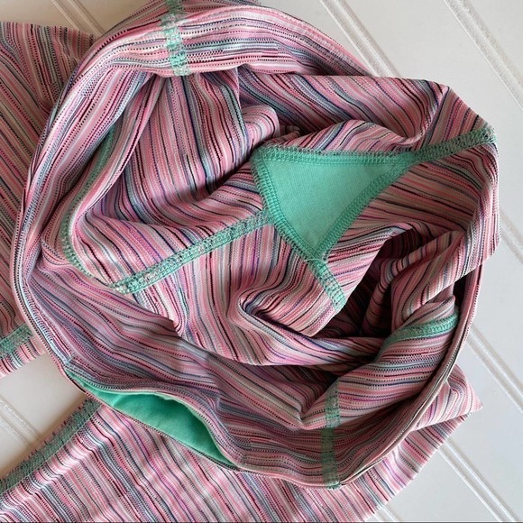 Lululemon Leggings Wunder Under Luxtreme Cyber Stripe Pink Menthol Size 4 rare - Picture 10 of 13